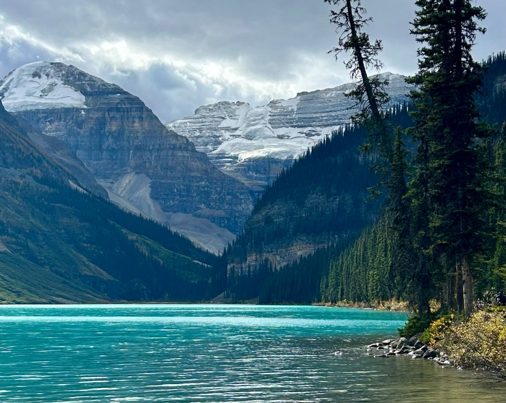 View of Victoria glacier, from Lake Louise